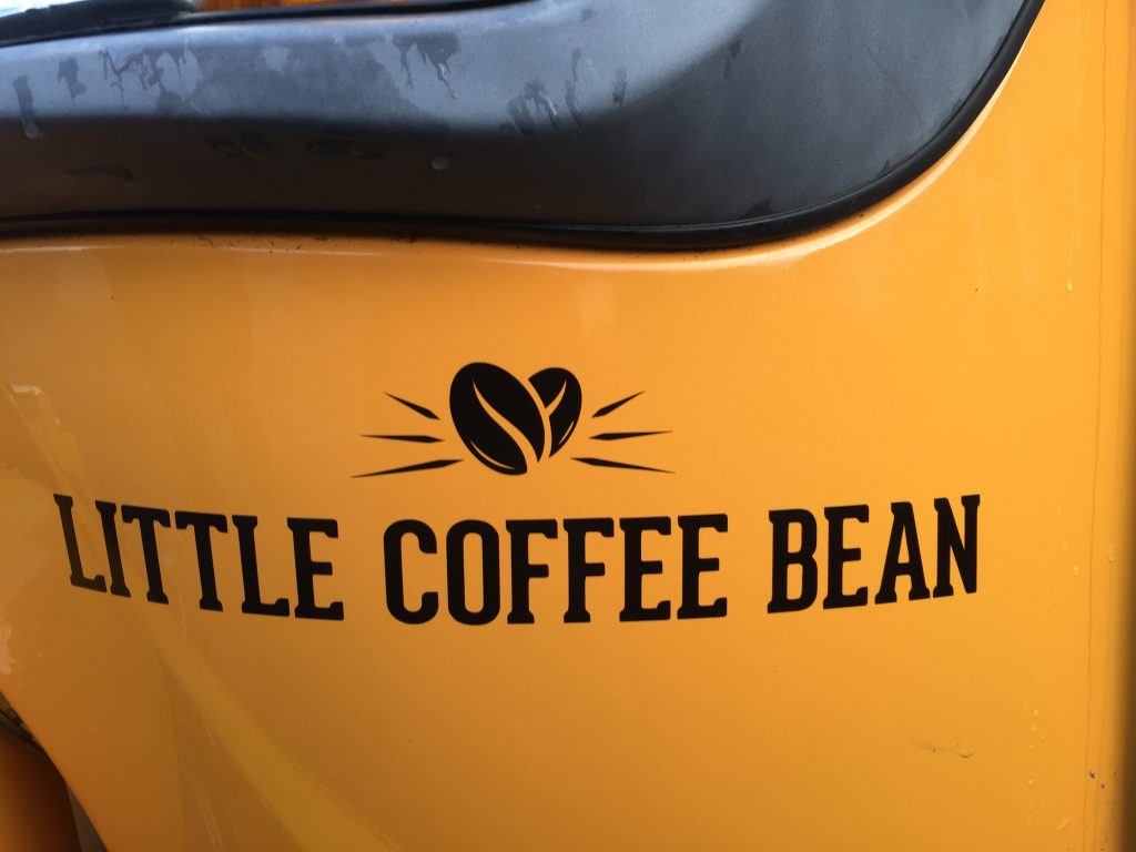Little coffee bean yellow coffee van